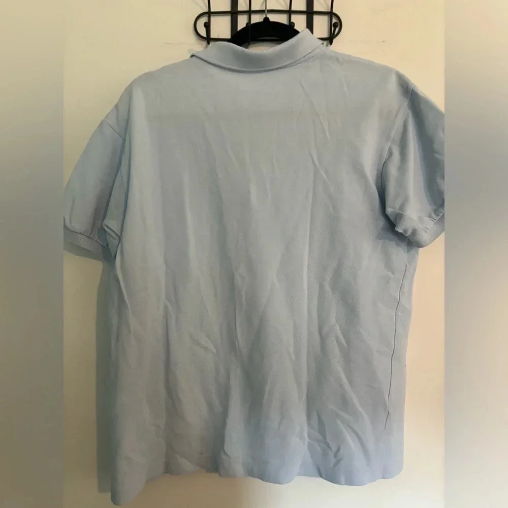Lacoste Mens Size 46 (Large) Polo Light Blue Golf De‎ Chantaco Saint-Jean-de-Luz